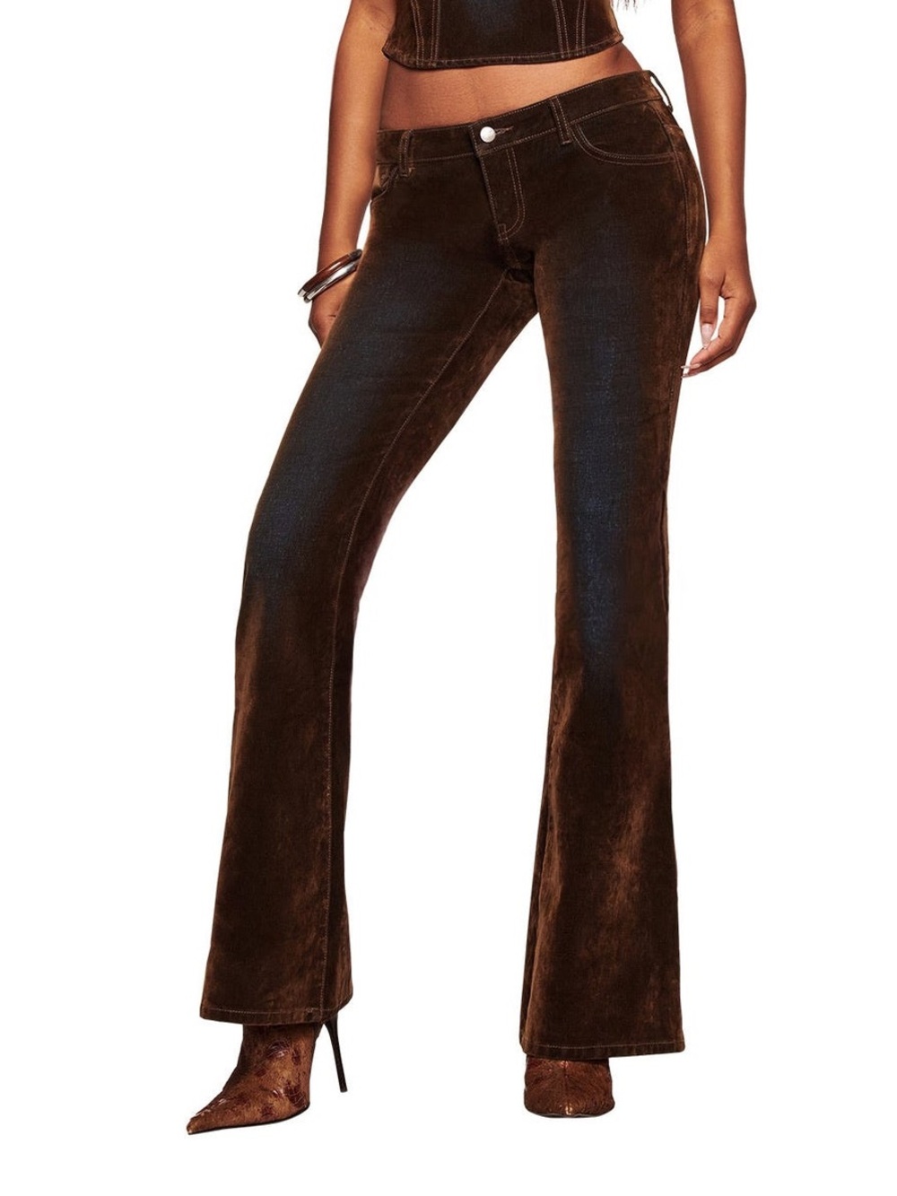 I.AM.GIA Brown Velvet Flare Jeans